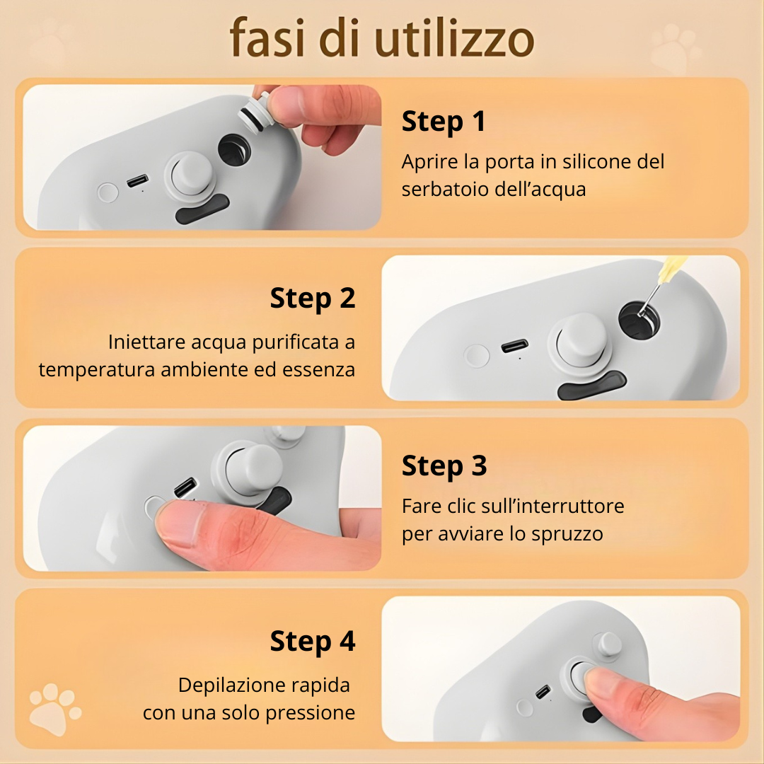 PeloSoft™ - Spazzola a Vapore 3-in-1 per Animali
